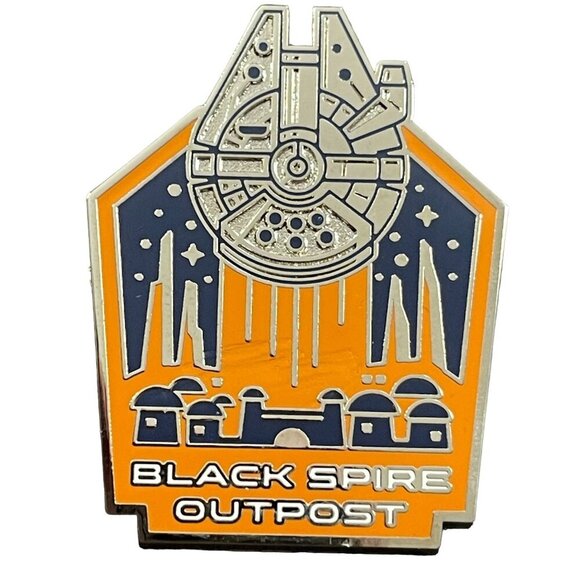 Disney Jewelry - Disney Millennium Falcon Trading Pin Star Wars Black Spire Outpost Brooch Badge
